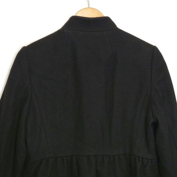 Banana Republic Wool Black Coat Double Breasted Princess Cut Mid Length Size PL - Picture 13 of 16